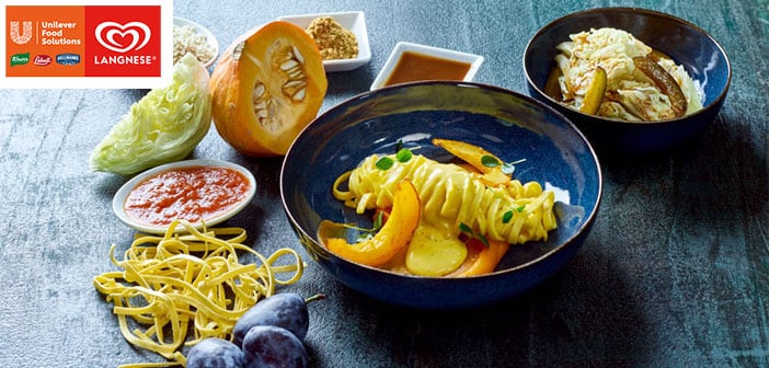 Fettuccine mit Kürbis und Salat