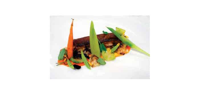 Schweinebauch mit Fenchel, Kastanien und Karotten-Creme