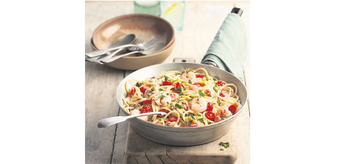 Spaghetti mit Garnelen